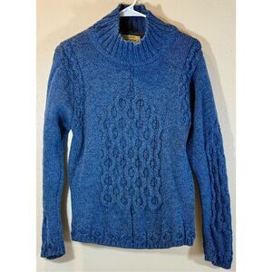 Vintage Irish Cladyknit 100% Pure New Merino Wool Cable Knitted Chunky Sweater S